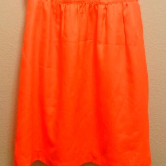 J.Crew Nearly Neon Gorgeous Orange Dress w/Pockets - Picture 2 of 3